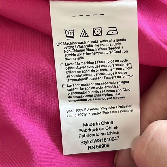 2/20. 
IMNYC Isaac Mizrahi Pink Lined with Sheer Pink Swiss Polka Blouse - Picture 9 of 10